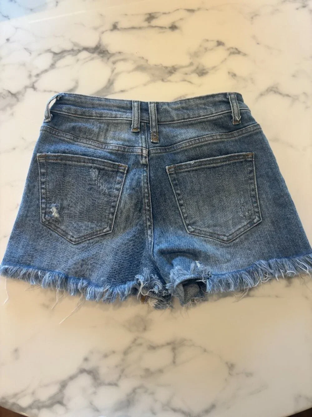Risen Jeans Distressed Cutoff Shorts Size 0 Medium Wash High Rise